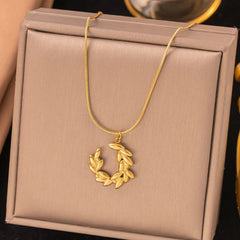 Aura Leaf Gold Pendant