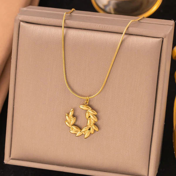 Aura Leaf Gold Pendant