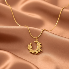 Aura Leaf Gold Pendant