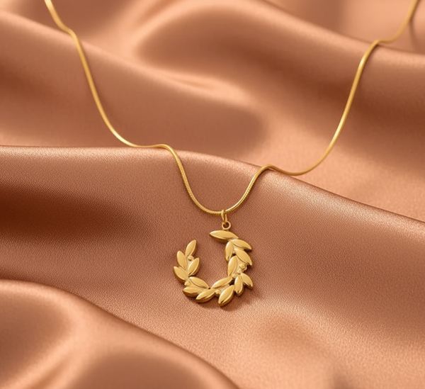Aura Leaf Gold Pendant
