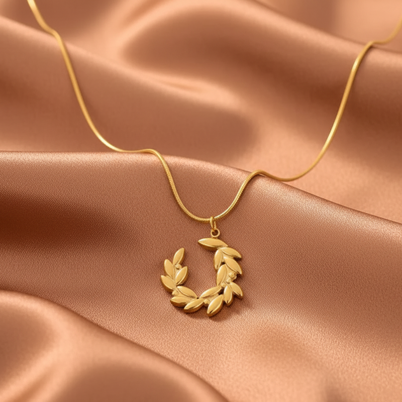 Aura Leaf Gold Pendant
